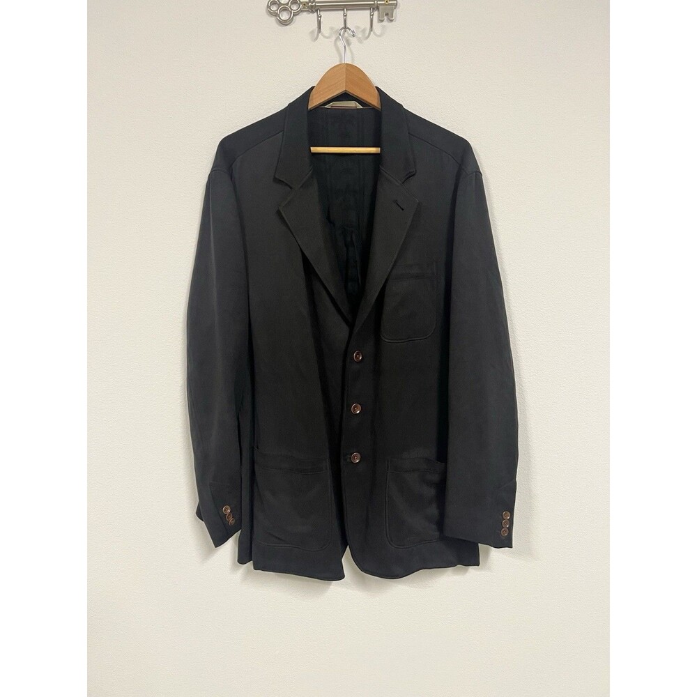 Tommy Bahama Men’s Black Silk Blazer Jacket L 100% Silk Coat 3 Button